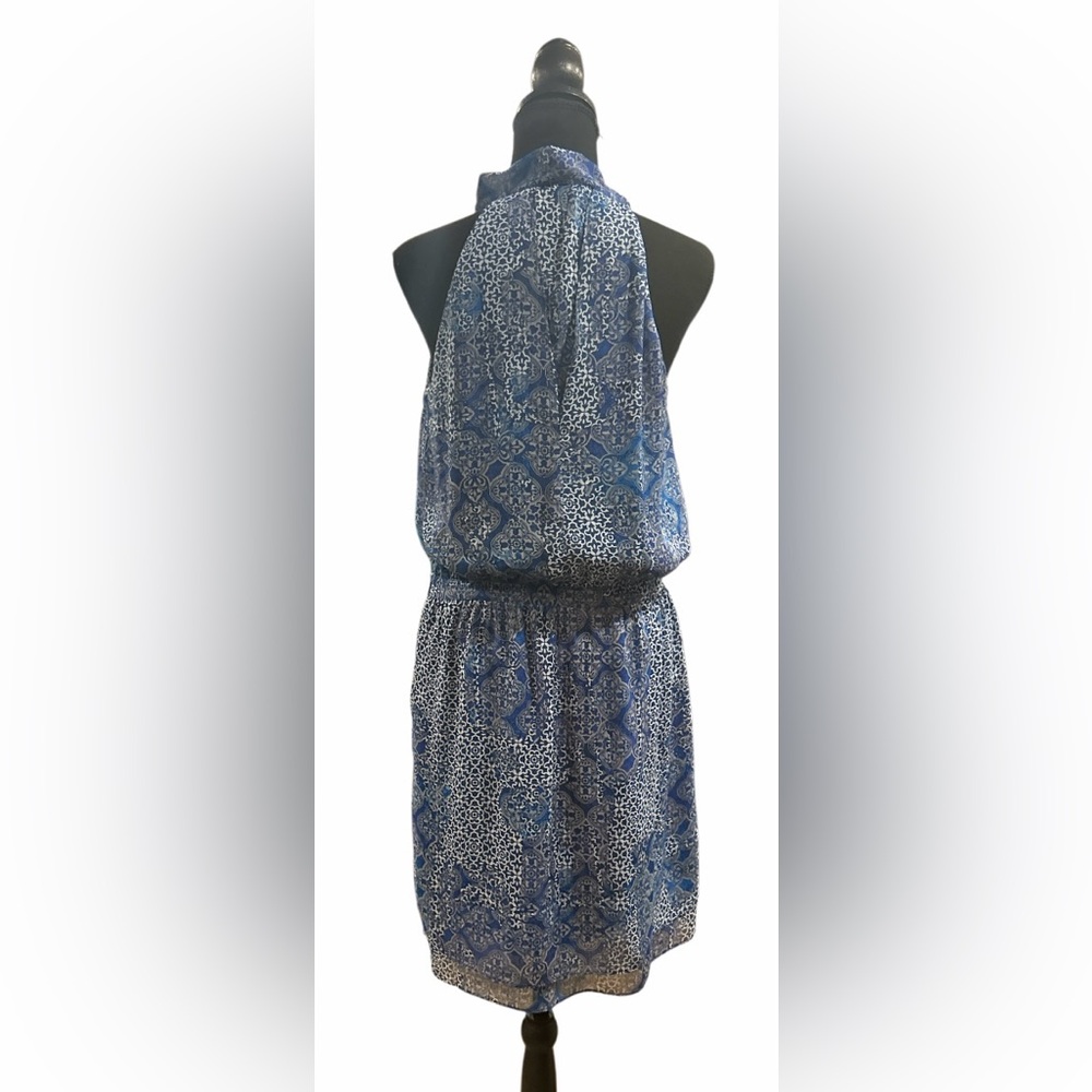 💙 BANANA REPUBLIC! STUNNING SLEEVELESS CHIFFON HALTER DRESS! TIE NECK! 💙 - Picture 15 of 16